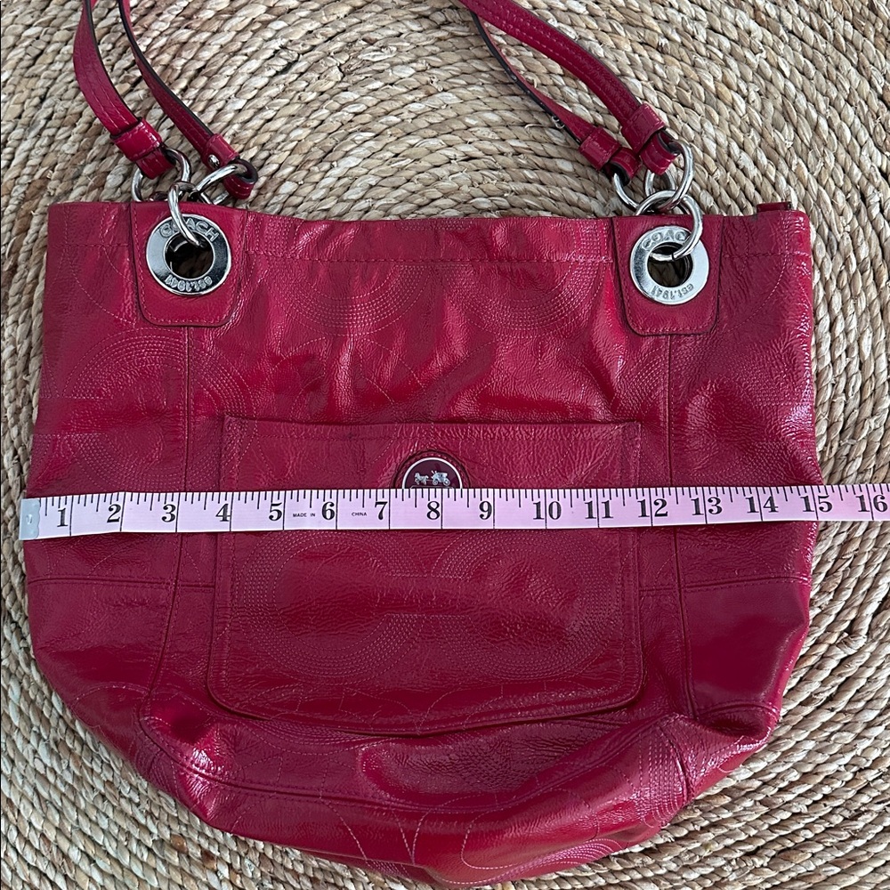 Coach Alex Patent Leather Shoulder Tote Purse F14265 - Picture 13 of 15